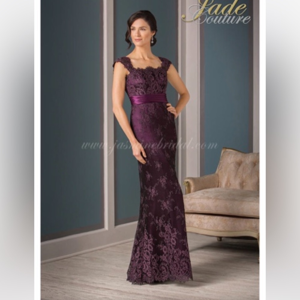 Eggplant-colored formal gown